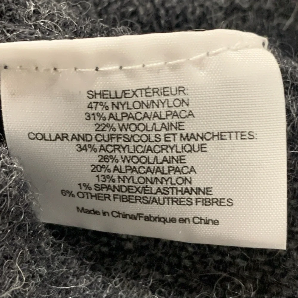 TORY BURCH Gray and Cream Angelina Turtleneck Alpaca Sweater Women’s Size XL - Picture 6 of 13